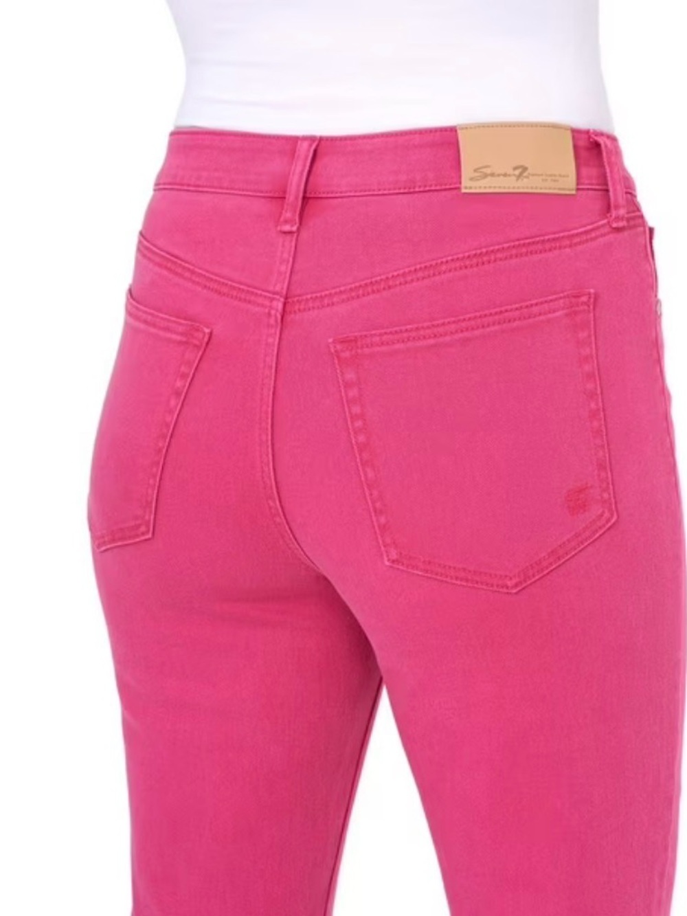 Seven7 Pink Straight-Leg High-Rise Jeans Women’s Size 16 NWT - Picture 3 of 6